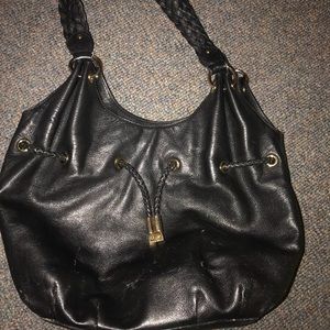 Michael Kors black bucket purse